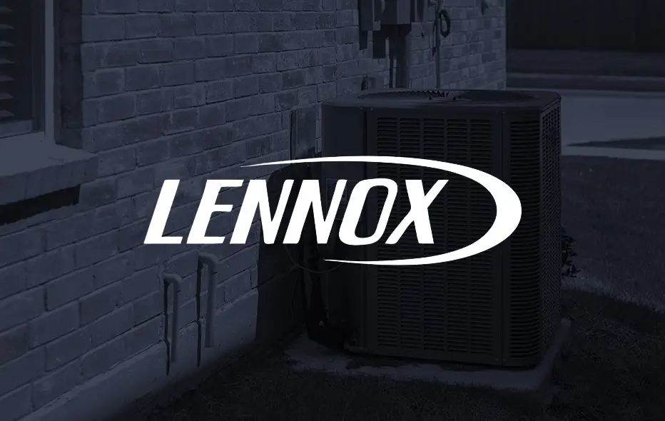 Lennox logo with an AC unit in the background